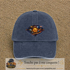 Casquette baseball Bleu marine délavé 100% coton avec visuel Galaxie système solaire 7 cm - image produit principale