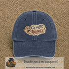 Casquette baseball Bleu marine délavé 100% coton avec visuel Ça suffit Maurice avec personnage 7 cm - image produit principale