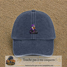 Casquette Bleu marine délavé 100% coton avec motif Canard rappeur violet 5 cm - image principale
