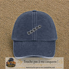 Casquette Bleu marine délavé motif Guirlande de cœurs 5 cm - vue principale