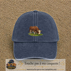 Casquette baseball Bleu marine délavé 100% coton avec motif Vache brune 5 cm - image principale