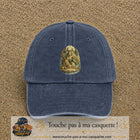 Casquette baseball Bleu marine délavé 100% coton avec motif Capricorne astrologique 7 cm - image principale