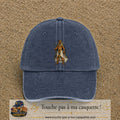 Casquette baseball Bleu marine délavé 100% coton avec motif Pharaon égyptien 7 cm - image principale