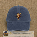 Casquette baseball Bleu marine délavé 100% coton avec motif Singe danseur 7 cm - image principale