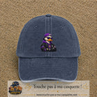 Casquette Bleu marine délavé 100% coton avec motif Canard rappeur violet 7 cm - image principale