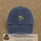 Casquette Bleu marine délavé motif Pêche sportive 5 cm - vue principale