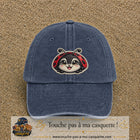 Casquette Bleu marine délavé motif Coccinelle rouge 7 cm - vue principale