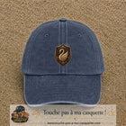 Casquette baseball Bleu marine délavé 100% coton avec visuel Écusson cygne doré 7 cm - image produit principale