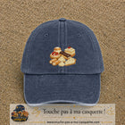 Casquette Bleu marine délavé 100% coton avec motif Pâtisseries gourmandes 7 cm - image principale