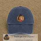 Casquette baseball Bleu marine délavé 100% coton avec visuel Cheval langue tirée 7 cm - image produit principale