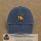 Casquette baseball Bleu marine délavé 100% coton avec visuel Planètes géométriques 7 cm - image produit principale