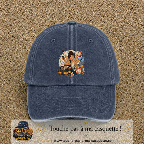 Casquette baseball Bleu marine délavé 100% coton avec visuel Maman multitâche 7 cm - image produit principale