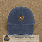 Casquette baseball Bleu marine délavé 100% coton avec visuel Oreille gourmande 5 cm - image produit principale