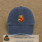 Casquette baseball Bleu marine délavé 100% coton avec motif Renard au cœur 7 cm - image principale