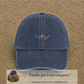 Casquette baseball Bleu marine délavé 100% coton avec visuel Prénom Arthur coloré 3 cm - image produit principale