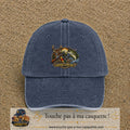 Casquette Bleu marine délavé motif Chasse et pêche 7 cm - vue principale