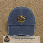 Casquette Bleu marine délavé motif Chasse et pêche 7 cm - vue principale