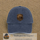 Casquette baseball Bleu marine délavé 100% coton avec visuel Écusson éléphant 7 cm - image produit principale