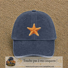 Casquette baseball Bleu marine délavé 100% coton avec visuel Étoile de mer 7 cm - image produit principale