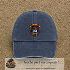 Casquette Bleu marine délavé 100% coton avec motif Badge arcade JM rétro 7 cm - image principale