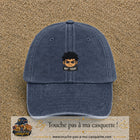 Casquette Bleu marine délavé 100% coton avec motif Not Today manga 5 cm - image principale