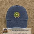 Casquette Bleu marine délavé motif Kiwi frais 7 cm - vue principale