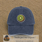 Casquette Bleu marine délavé motif Kiwi frais 7 cm - vue principale