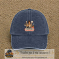 Casquette baseball Bleu marine délavé 100% coton avec visuel Maman overbookée 7 cm - image produit principale