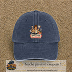 Casquette baseball Bleu marine délavé 100% coton avec visuel Maman overbookée 7 cm - image produit principale