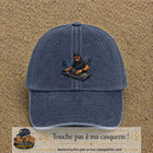 Casquette Bleu marine délavé 100% coton avec motif DJ aux platines 7 cm - image principale