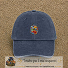 Casquette Bleu marine délavé 100% coton avec motif Créateur digital au laptop 5 cm - image principale