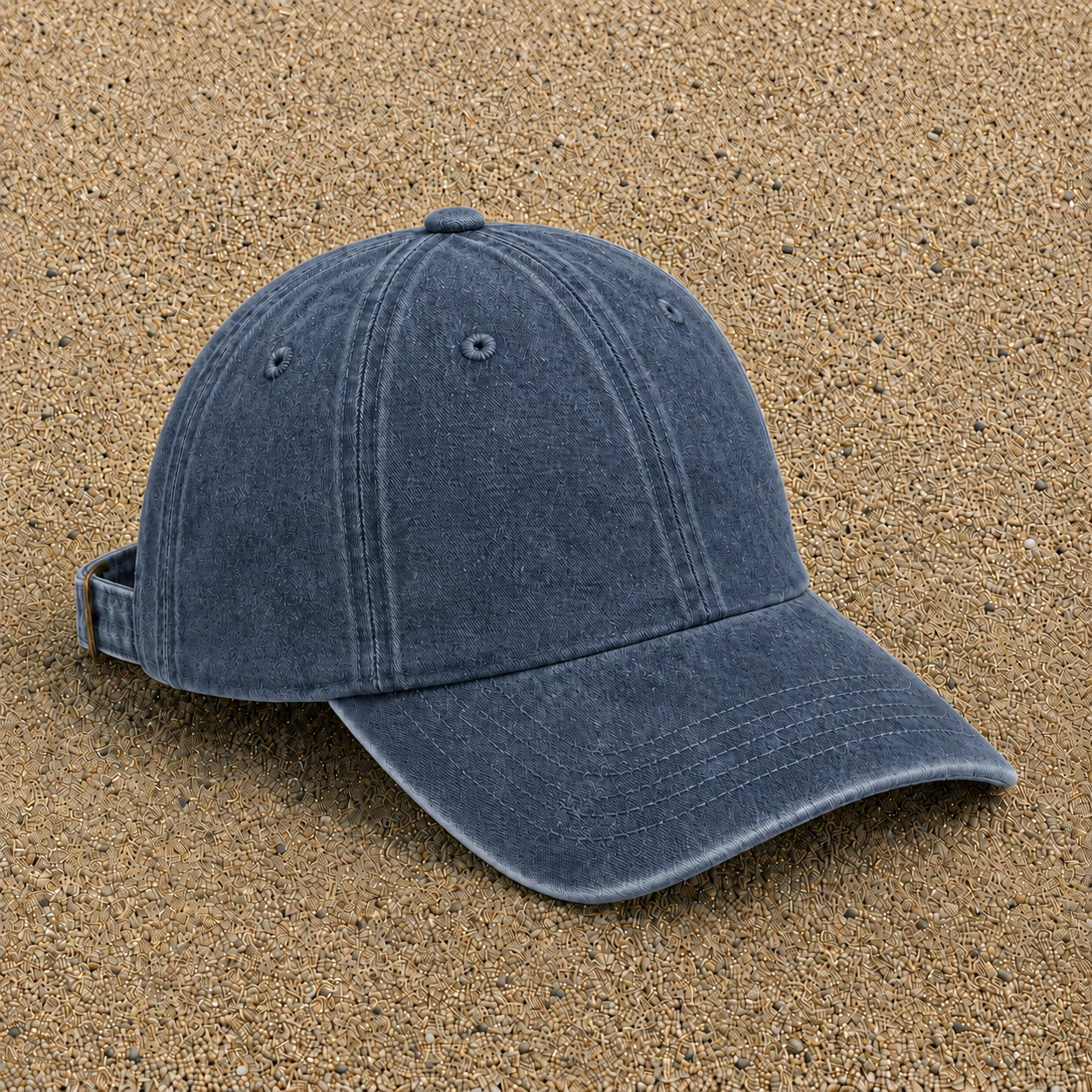 Casquette Bleu marine délavé motif Smiley joyeux 5 cm - image couleur 3