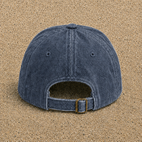 Vue complémentaire casquette Bleu marine délavé - motif Échecs classiques