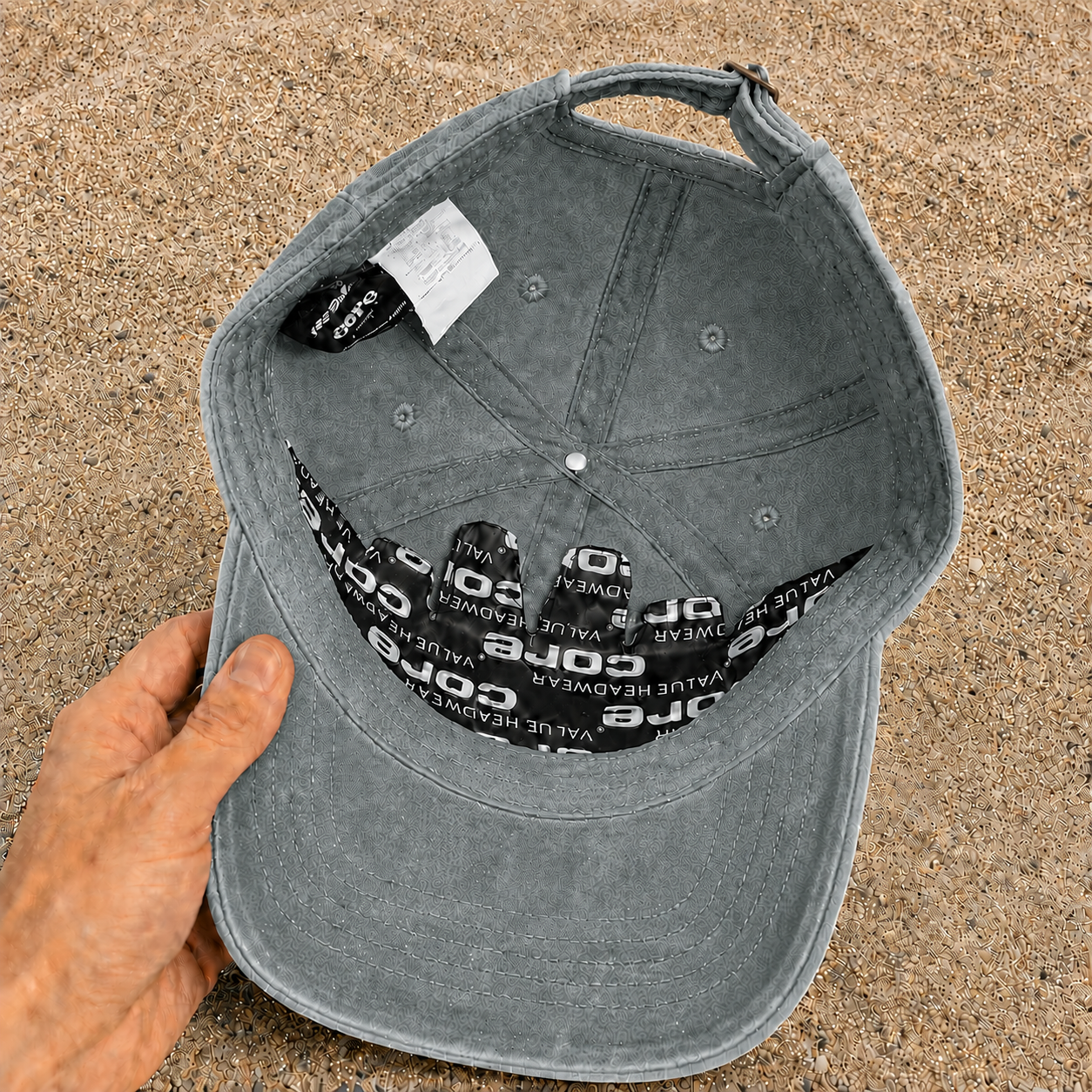 Casquette Gris délavé motif Cœur calligraphie 3 cm - image couleur 5