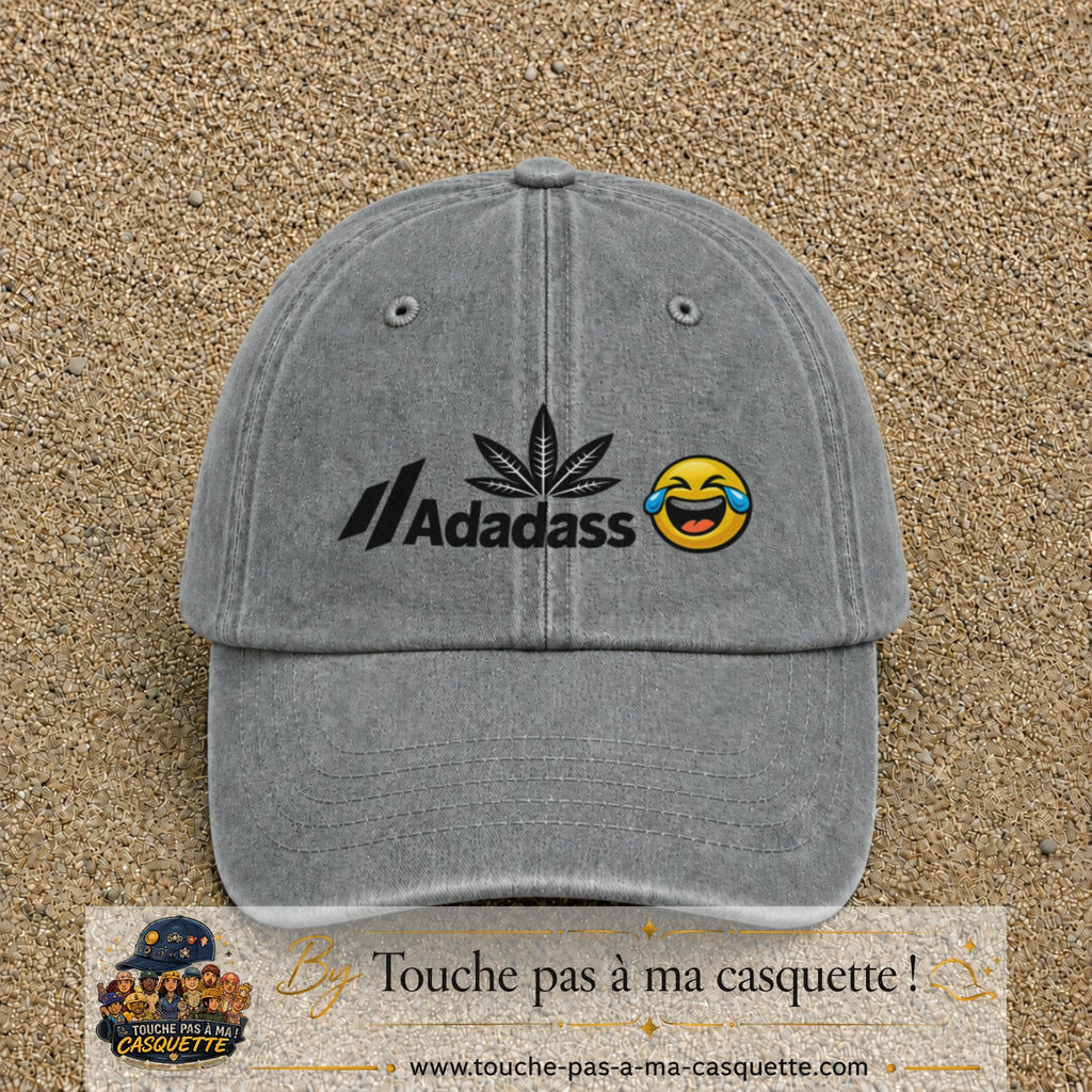 Image principale produit37moyenGR - casquette Gris délavé avec visuel Adadass emoji rieur 5 cm