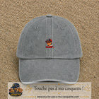 Casquette Gris délavé 100% coton avec motif Garçon casquette rouge et lunettes 3 cm - image principale