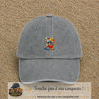 Casquette Gris délavé 100% coton avec motif Créateur digital au laptop 5 cm - image principale