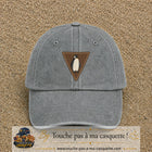 Casquette baseball Gris délavé 100% coton avec visuel Pingouin panneau 7 cm - image produit principale