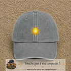 Casquette baseball Gris délavé 100% coton avec motif Soleil rayonnant 5 cm - image principale