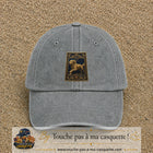 Casquette baseball Gris délavé 100% coton avec visuel Chien noble 7 cm - image produit principale