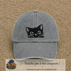 Casquette Gris délavé motif Chaton malicieux 7 cm - vue principale