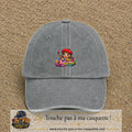 Casquette baseball Gris délavé 100% coton avec motif Juliette 3 cm - image principale