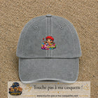 Casquette baseball Gris délavé 100% coton avec motif Juliette 3 cm - image principale