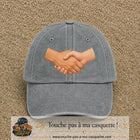Casquette Gris délavé 100% coton avec motif Poignée de main 7 cm - image principale