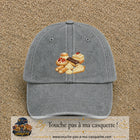 Casquette Gris délavé 100% coton avec motif Pâtisseries gourmandes 7 cm - image principale