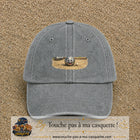 Casquette baseball Gris délavé 100% coton avec motif Boule de pétanque souriante 7 cm - image principale