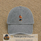 Casquette Gris délavé 100% coton avec motif Boxeur prêt au combat 5 cm - image principale