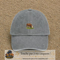 Casquette baseball Gris délavé 100% coton avec motif Vache brune 3 cm - image principale