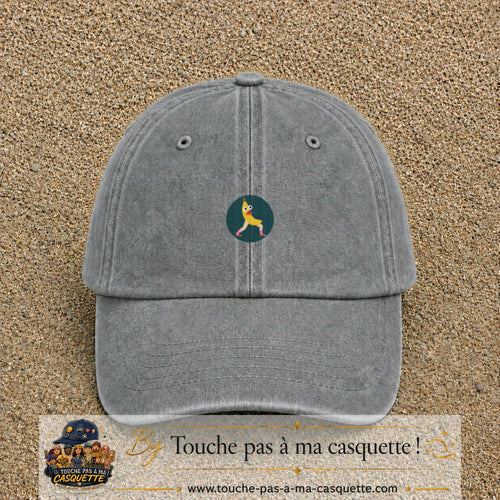 Casquette baseball Gris délavé 100% coton avec visuel Banane drôle 3 cm - image produit principale