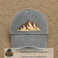 Casquette Gris délavé 100% coton avec motif Montagnes bohèmes 7 cm - image principale